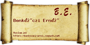 Benkóczi Ernő névjegykártya