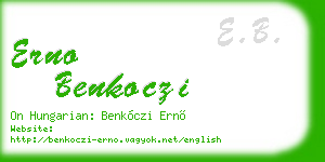 erno benkoczi business card