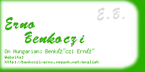 erno benkoczi business card